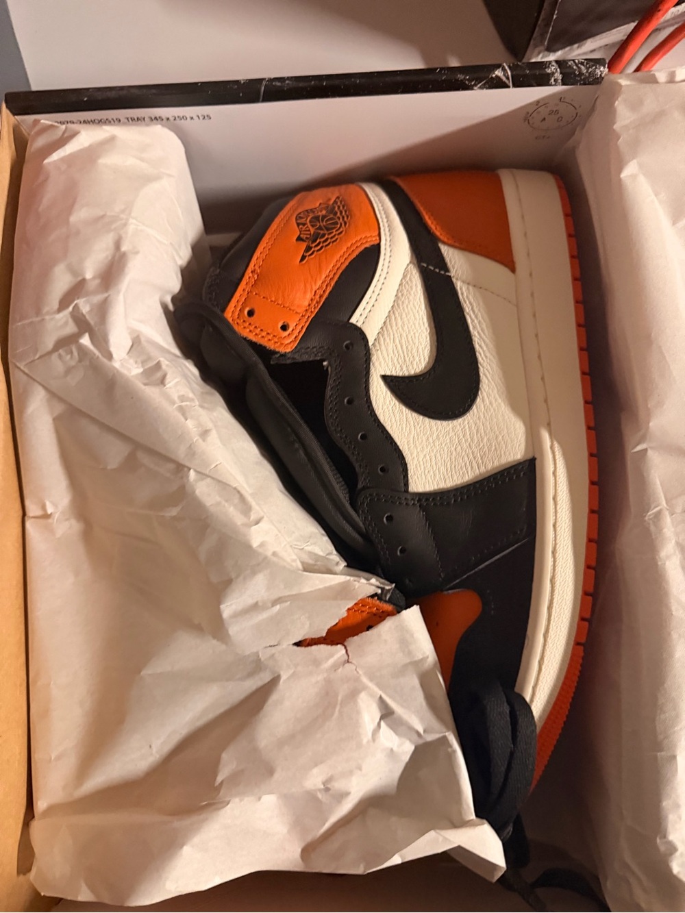 Nike Black & Orange Shoe Box with Distressed Graphic